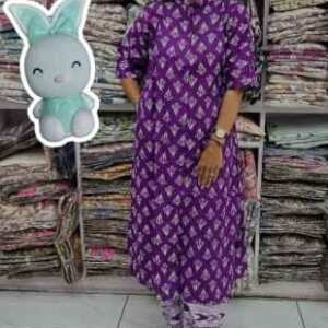 Exclusive Rakshabandhan Sanganeri Cotton Kurti Set – Turquoise Floral Edition