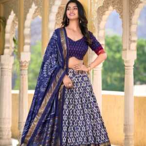 Lehenga,Blouse and Dupatta - Blue