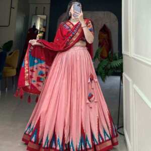 Lehenga,Blouse and Dupatta - peach