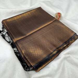 Fabulous  Soft Silk Fabric With Copper Jari